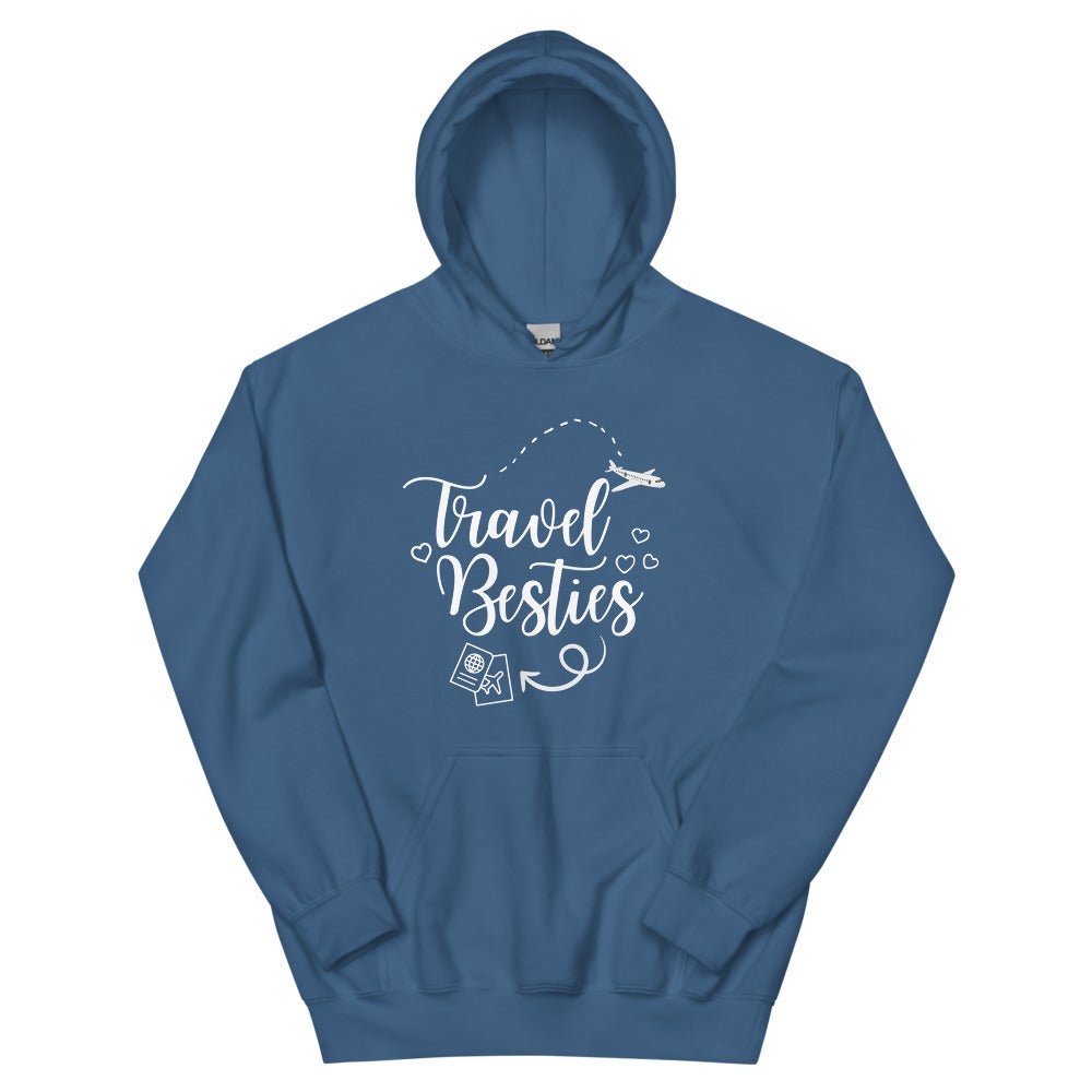 Travel Besties Hoodie - Her Pink PassportIndigo Blue