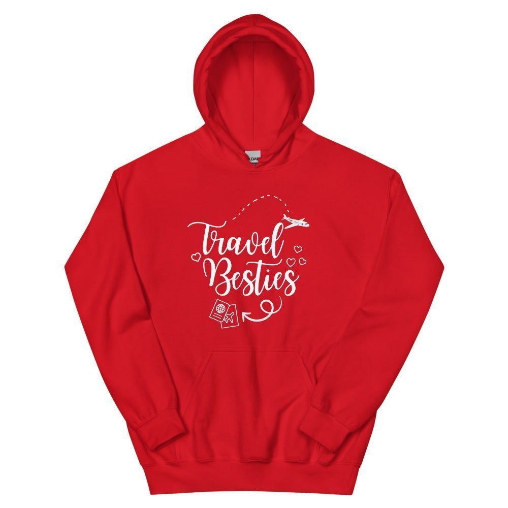 Travel Besties Hoodie - Her Pink PassportRed