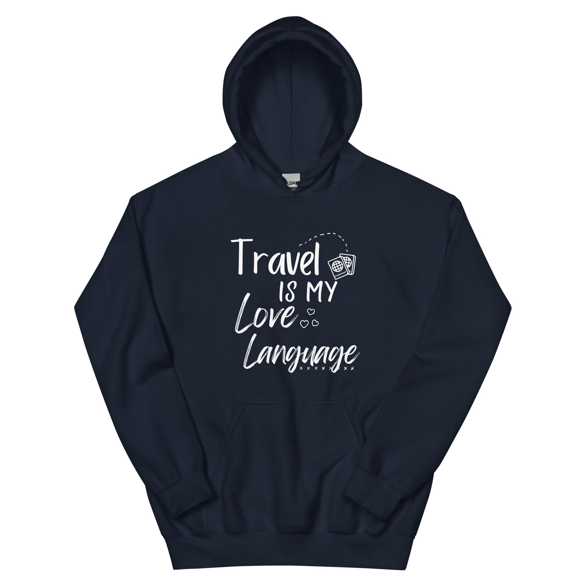 Travel is My Love Language Unisex Hoodie - Her Pink PassportNavy