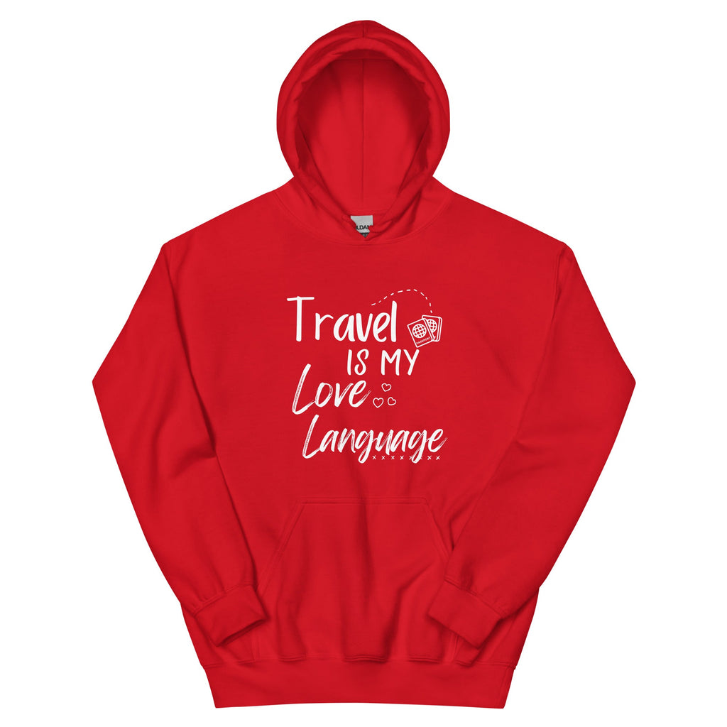 Travel is My Love Language Unisex Hoodie - Her Pink PassportRed