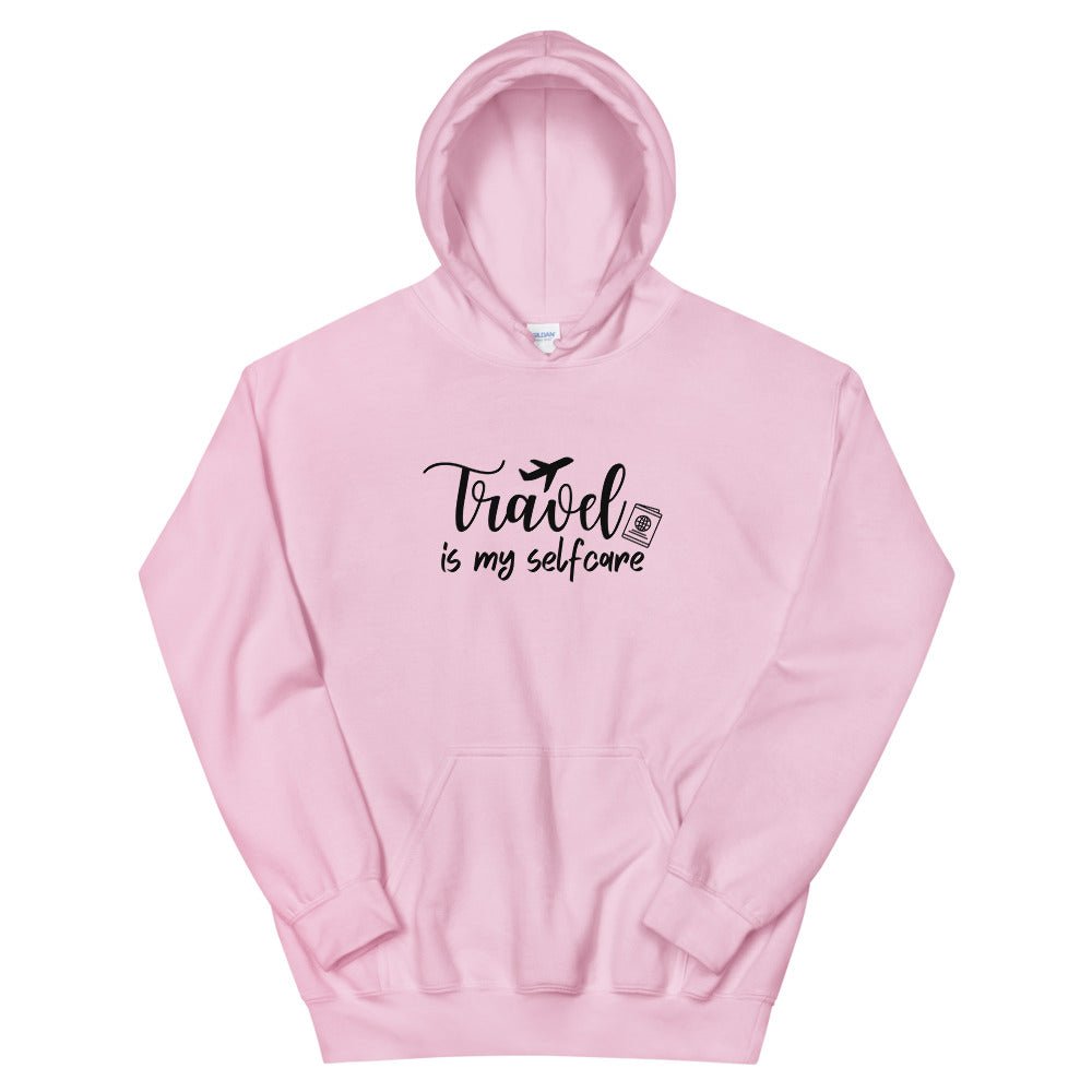 Travel is my Selfcare Hoodie - Her Pink PassportLight Pink