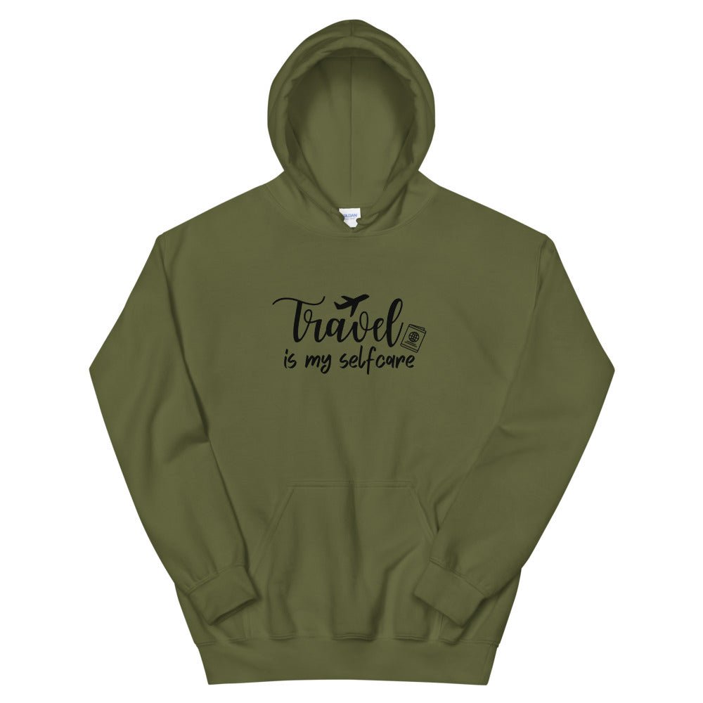 Travel is my Selfcare Hoodie - Her Pink PassportMilitary Green