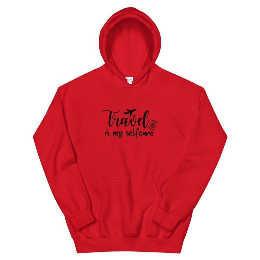 Travel is my Selfcare Hoodie - Her Pink PassportRed