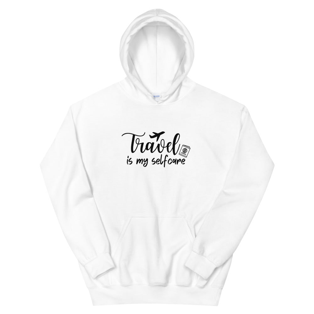 Travel is my Selfcare Hoodie - Her Pink PassportWhite