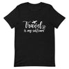 Travel is My Selfcare White Print T - Shirt - Her Pink PassportBlack Heather