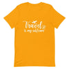 Travel is My Selfcare White Print T - Shirt - Her Pink PassportGold