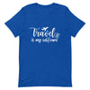 Travel is My Selfcare White Print T - Shirt - Her Pink PassportHeather True Royal