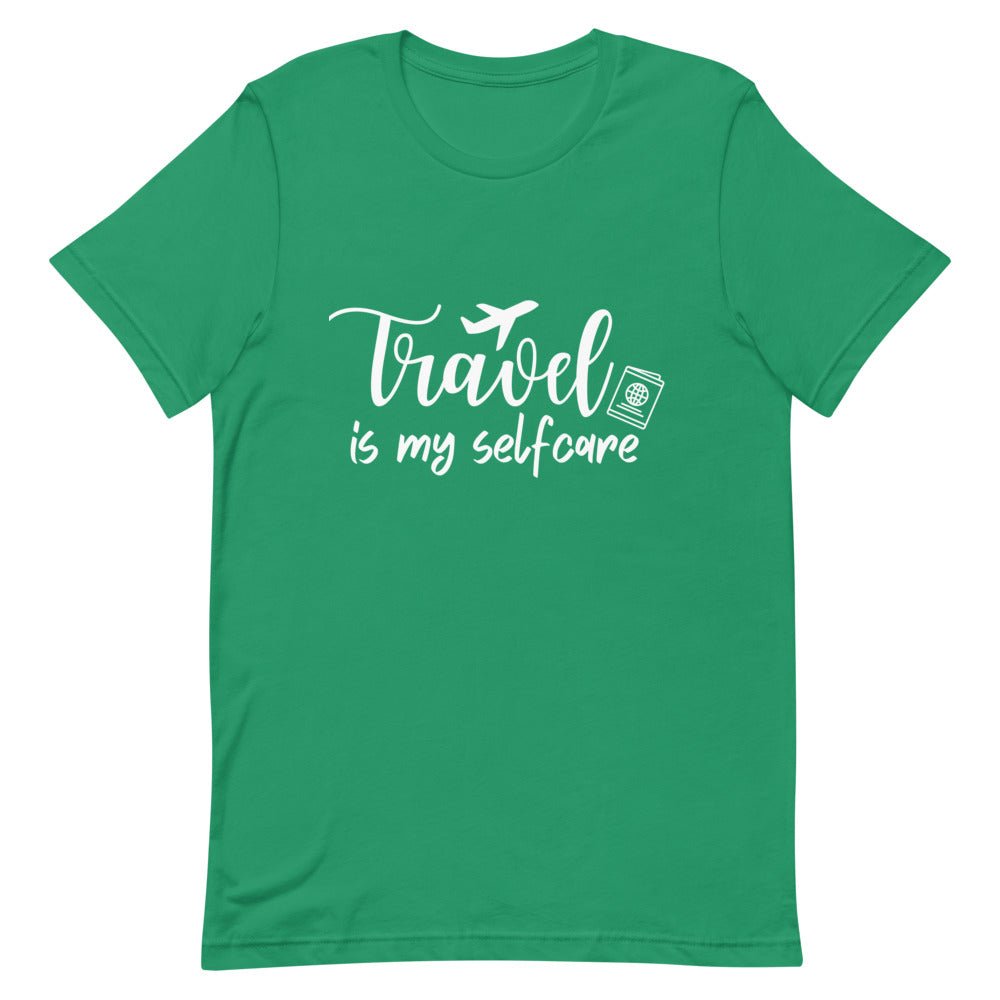 Travel is My Selfcare White Print T - Shirt - Her Pink PassportKelly