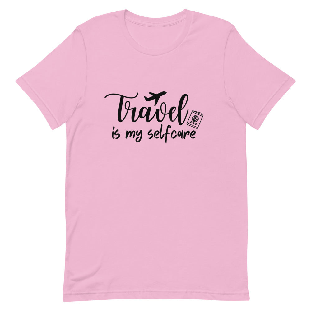 Travel is My Selfcare Black Print T-Shirt