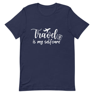 Travel is My Selfcare White Print T-Shirt