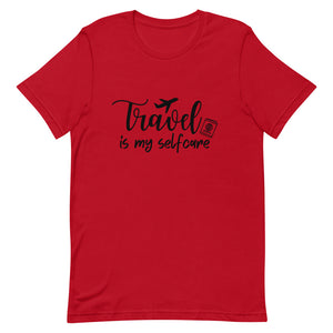 Travel is My Selfcare Black Print T-Shirt
