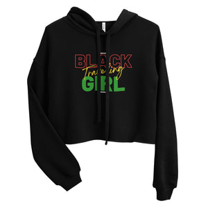 Black Girl Traveling Crop Hoodie