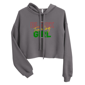 Black Girl Traveling Crop Hoodie